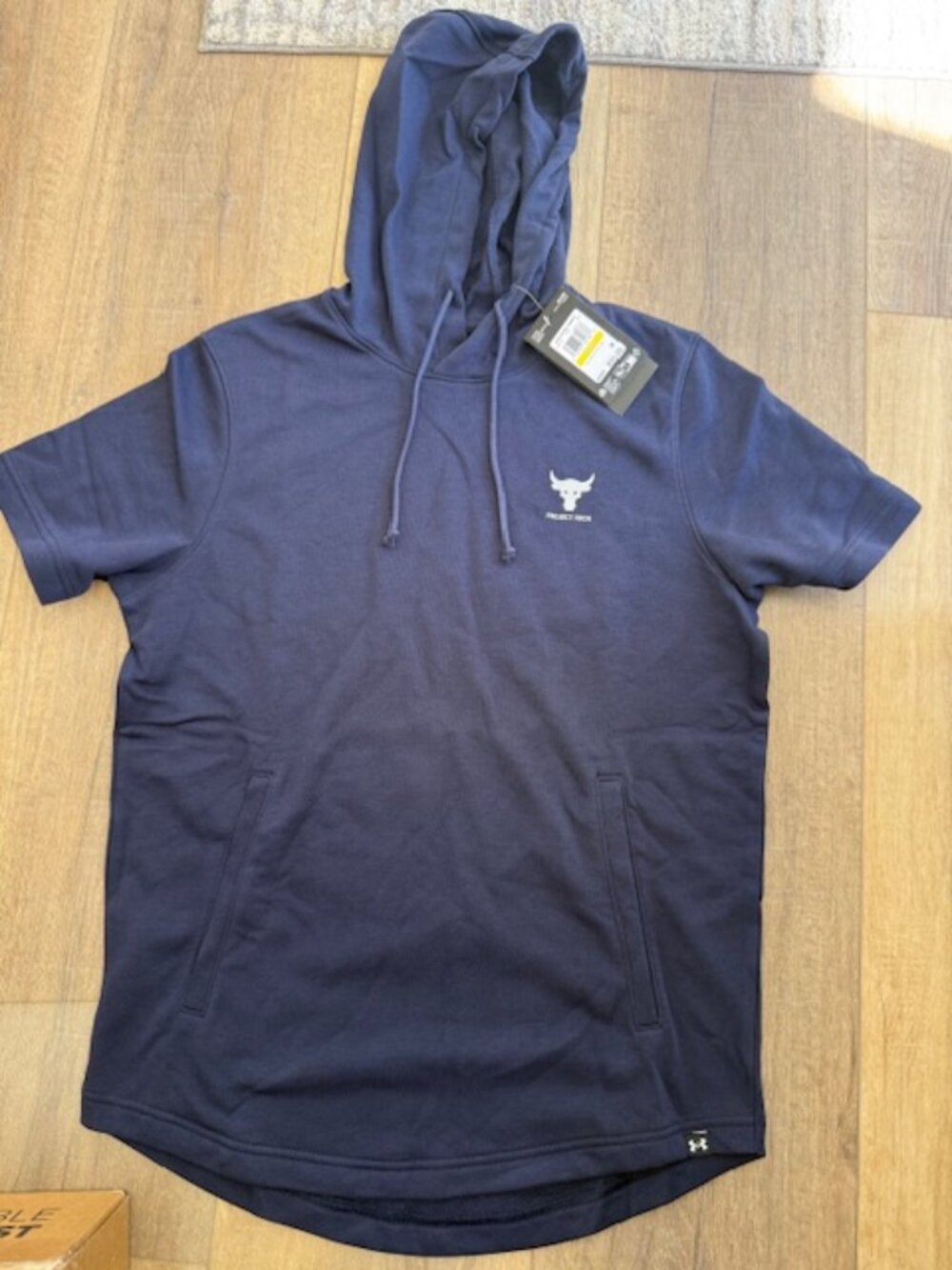 NEW Under Armour Men's Project Rock Hoodie Short Sleeve Med
